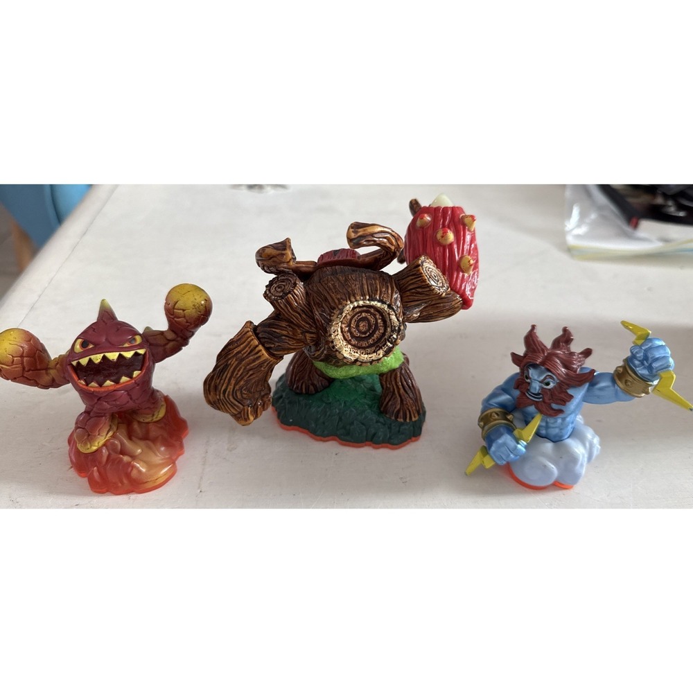 Lot 3 Skylanders Giants Figure Glow Dark Lightening Rod Erupted Tree Rex